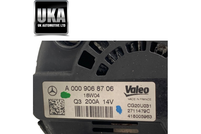 ALTERNATOR A0009068706 MERCEDES GLE 43 AMG 2018 M276.821 200 AMP 14V