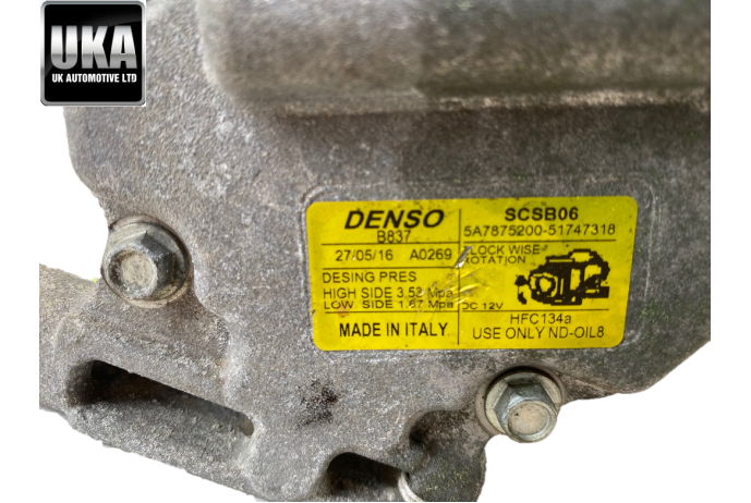 AIR CON PUMP 5A7875200 FIAT 500 ABARTH 1.4 TURBO PETROL 2017