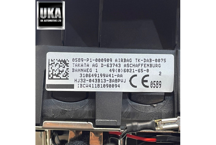 AIRBAG RANGE ROVER EVOQUE L538 DRIVERS STEERING WHEEL BLACK HJ32-043B13-BA