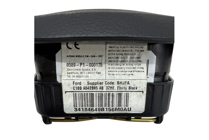AIRBAG C1BB-A042B85-AB FORD FIESTA MK7 MK9 DRIVERS STEERING AIR BAG 2013-2017