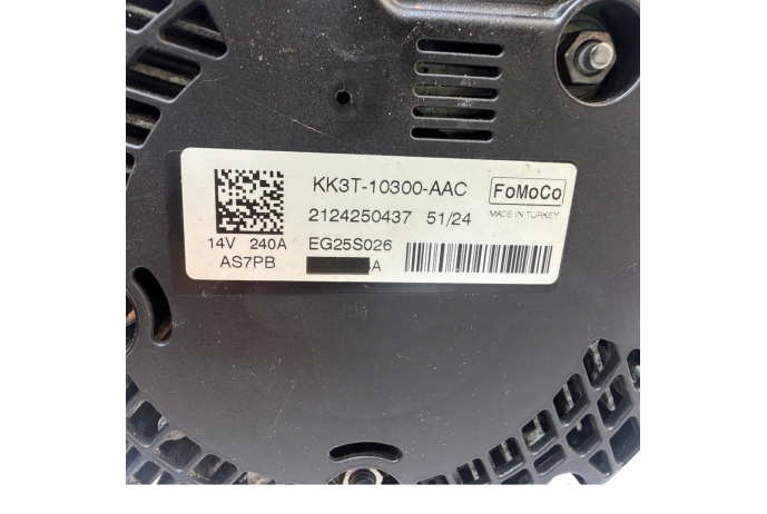 ALTERNATOR KK3T-10300-AAC FORD TRANSIT CUSTOM 240AMP 2024 2025 2026 4,600 MILE
